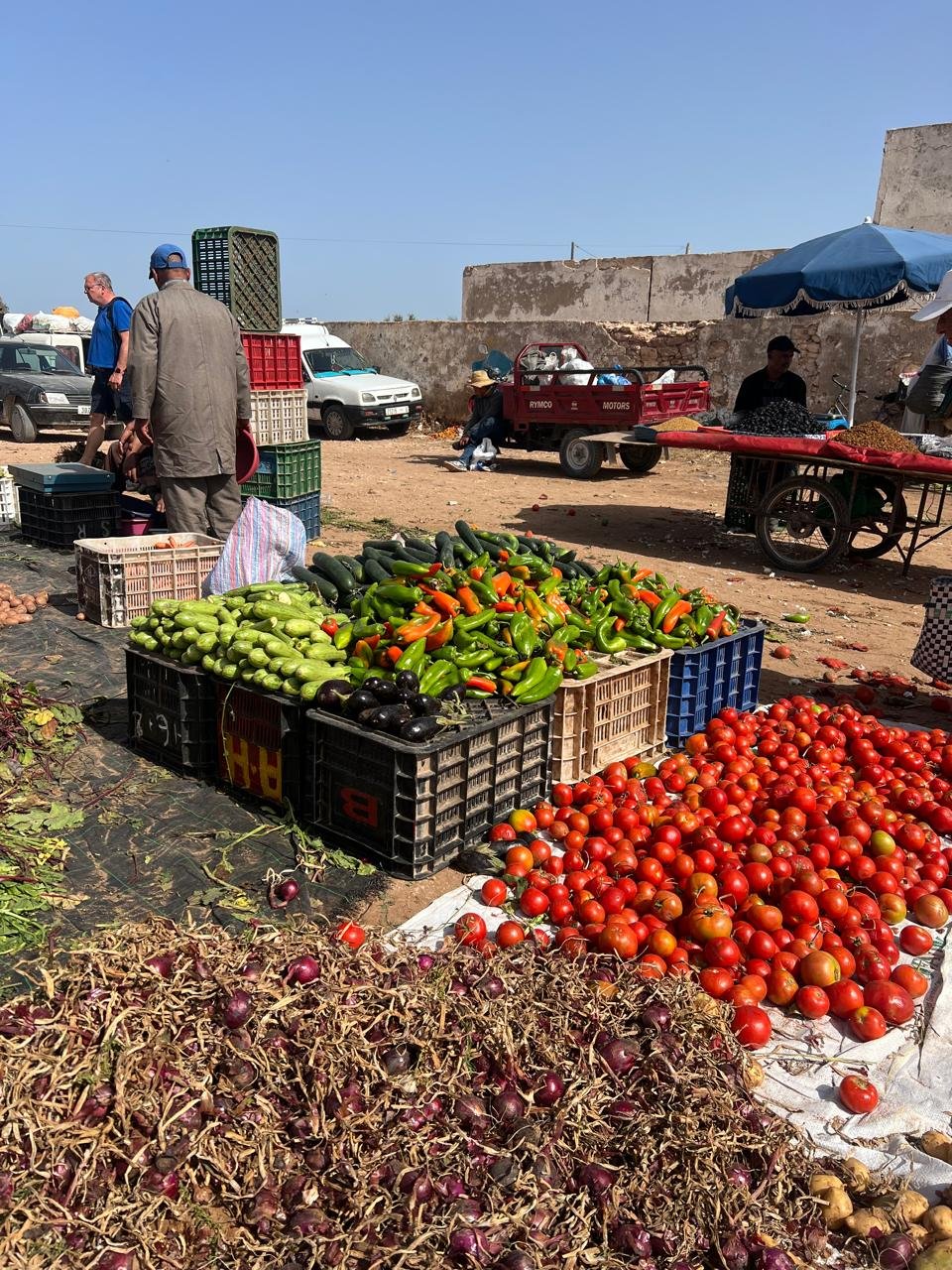 Fresh ingredients at a rural souk, part of the cooking experience